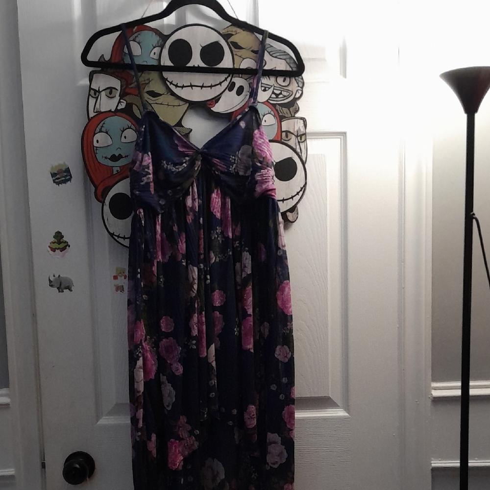 Free People Lg Floral Adjustable Strap Dress